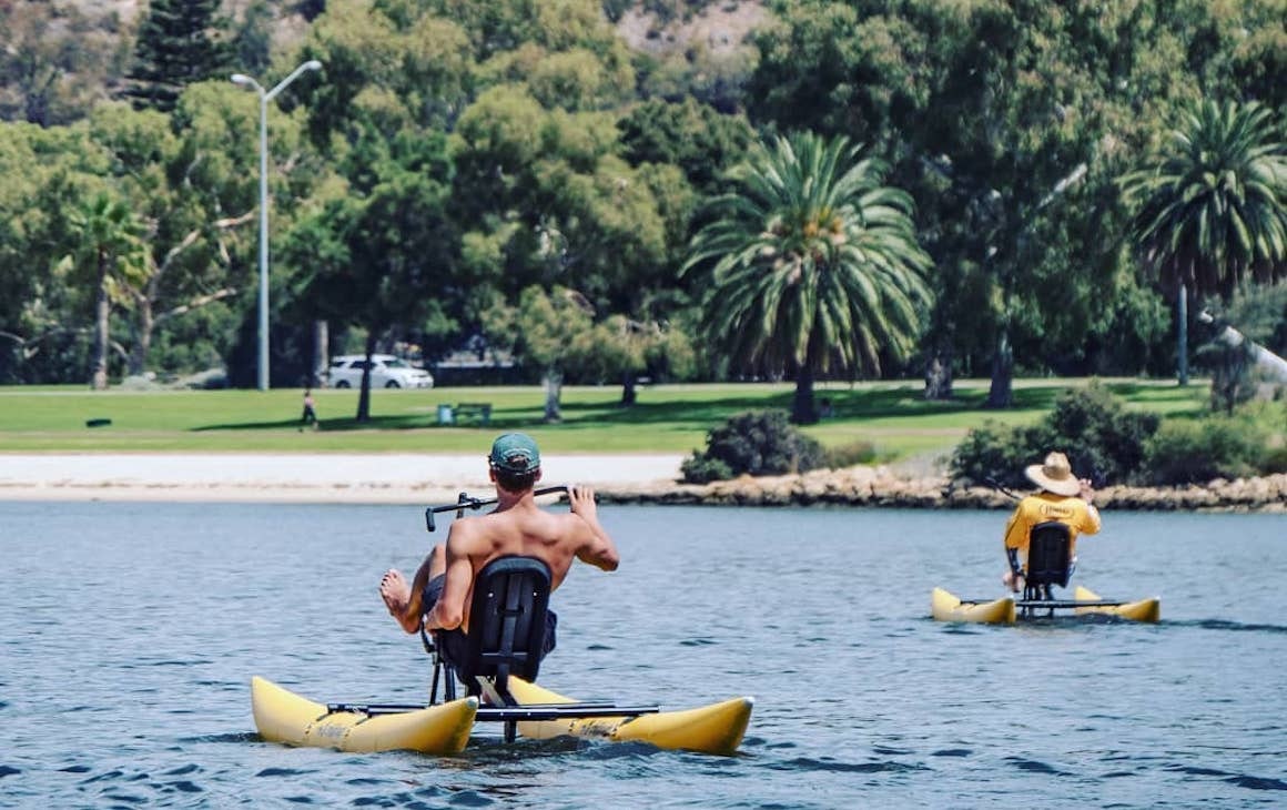 two people on waterbikes in Perth